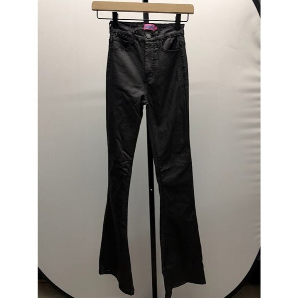 Edikted Black Stretch Denim Flare Jeans